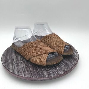 Bosabo Mules Womens 38 US 7 Raffia Lizzie Cork Sole Slide Comfort‎ Boho Shoes